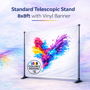 Standard Telescopic Stand 8x8ft with Vinyl Banner